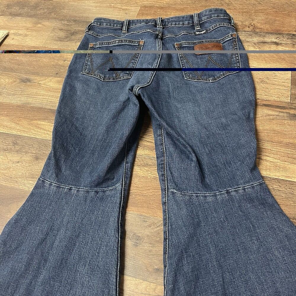 Wrangler Retro Womens Jeans Size 29 High Rise Trumpet Flare Bailey Blue Rodeo - Picture 9 of 9
